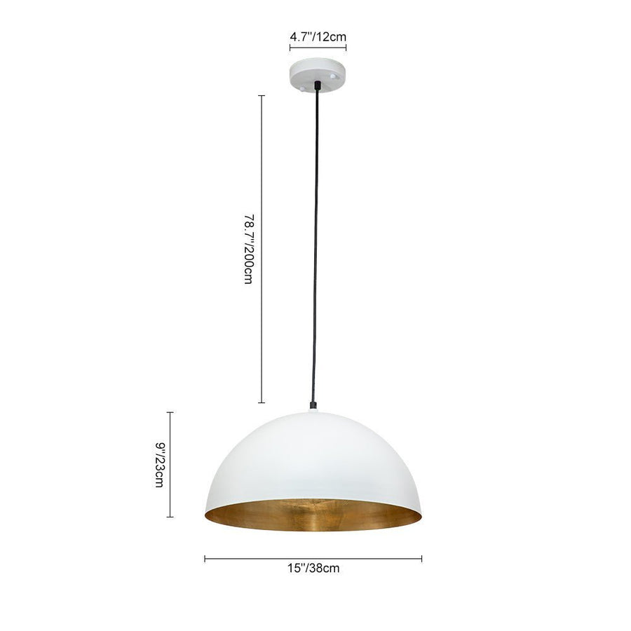 Farmhouze Light - OpenBox - Modern Farmhouse Oversized Dome Pendant - Chandelier - White - 15 in. - M