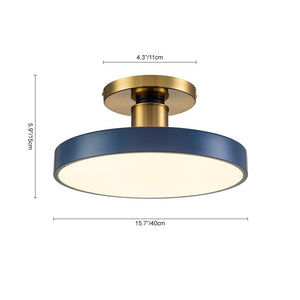 Farmhouze Light - OpenBox - Scandinavian Blue Round LED Semi Flush Mount Light - Ceiling Light - Blue - 