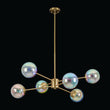Load image into Gallery viewer, Farmhouze Light-Polished Iridescent Art Glass Globe Round Brass Sputnik Chandelier-Chandelier-34.3 in-
