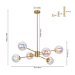 Load image into Gallery viewer, Farmhouze Light-Polished Iridescent Art Glass Globe Round Brass Sputnik Chandelier-Chandelier-34.3 in-
