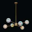 Load image into Gallery viewer, Farmhouze Light-Polished Iridescent Art Glass Globe Round Brass Sputnik Chandelier-Chandelier-34.3 in-
