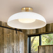 Load image into Gallery viewer, Farmhouze Light - Retro 1 - Light Dimmable LED Round Dome Semi Flush Mount - Ceiling Light - White - 

