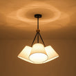 Load image into Gallery viewer, Farmhouze Light - Retro Cluster 4 - Light White Fabric Cage Chandelier - Chandelier - Black - 
