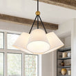 Load image into Gallery viewer, Farmhouze Light - Retro Cluster 4 - Light White Fabric Cage Chandelier - Chandelier - Black - 
