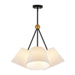 Load image into Gallery viewer, Farmhouze Light - Retro Cluster 4 - Light White Fabric Cage Chandelier - Chandelier - Black - 
