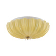Load image into Gallery viewer, Farmhouze Light-Retro Pleated Floral Art Glass Scalloped Ceiling Light-Ceiling Light-Soft Yellow Glass-
