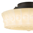 Load image into Gallery viewer, Farmhouze Light - Rococo Round Embossed Milky Glass Dimmable LED Semi Flush - Ceiling Light - White Glass (Back Order) - 

