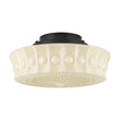Load image into Gallery viewer, Farmhouze Light - Rococo Round Embossed Milky Glass Dimmable LED Semi Flush - Ceiling Light - White Glass (Back Order) - 
