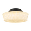 Load image into Gallery viewer, Farmhouze Light - Rococo Round Embossed Milky Glass Dimmable LED Semi Flush - Ceiling Light - White Glass (Back Order) - 
