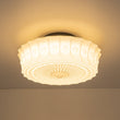 Load image into Gallery viewer, Farmhouze Light - Rococo Round Embossed Milky Glass Dimmable LED Semi Flush - Ceiling Light - White Glass (Back Order) - 
