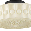 Load image into Gallery viewer, Farmhouze Light - Rococo Round Embossed Milky Glass Dimmable LED Semi Flush - Ceiling Light - White Glass (Back Order) - 
