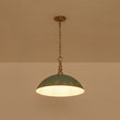 Load image into Gallery viewer, Farmhouze Light - Rustic 1 - Light Gold Green Patina Metal Saucer Shade Pendant - Pendant - 18.5 in - 
