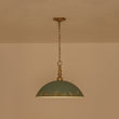 Load image into Gallery viewer, Farmhouze Light - Rustic 1 - Light Gold Green Patina Metal Saucer Shade Pendant - Pendant - 18.5 in - 
