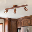 Load image into Gallery viewer, Farmhouze Light-Rustic 4-Light Adjustable Walnut Ceiling Track Light-Ceiling Light-3 Bulbs-
