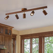 Load image into Gallery viewer, Farmhouze Light-Rustic 4-Light Adjustable Walnut Ceiling Track Light-Ceiling Light-5 Bulbs-
