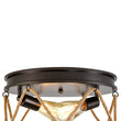 Load image into Gallery viewer, Farmhouze Light - Rustic Brown Hemp Rope Drum Lantern Semi Flush Mount - Ceiling Light - Oil - Rubbed Bronze - 
