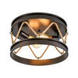Load image into Gallery viewer, Farmhouze Light - Rustic Brown Hemp Rope Drum Lantern Semi Flush Mount - Ceiling Light - Oil - Rubbed Bronze - 
