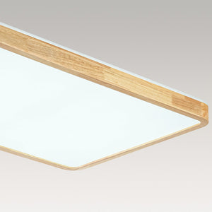 Farmhouze Light - Rustic Dimmable LED Wooden Large Rectangle Ceiling Light - Ceiling Light - 24.6 In - 