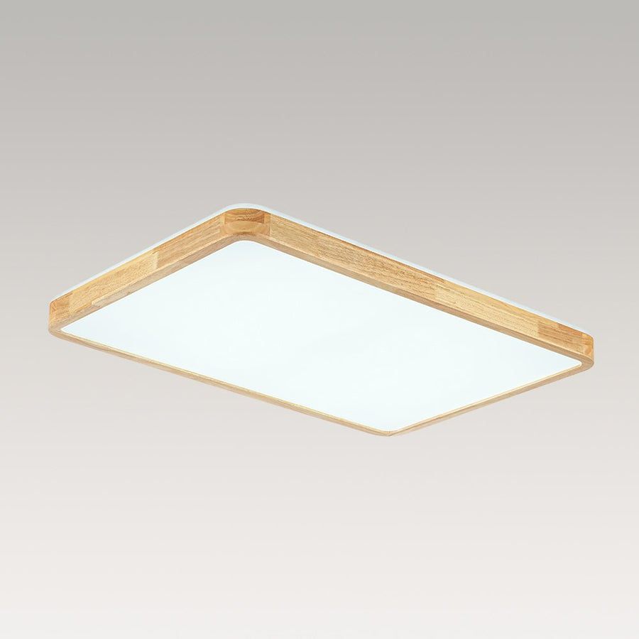 Farmhouze Light - Rustic Dimmable LED Wooden Large Rectangle Ceiling Light - Ceiling Light - 24.6 In - 