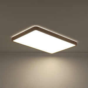 Farmhouze Light - Rustic Dimmable LED Wooden Large Rectangle Ceiling Light - Ceiling Light - 24.6 In - 
