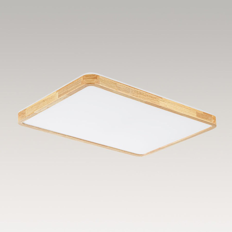 Farmhouze Light - Rustic Dimmable LED Wooden Large Rectangle Ceiling Light - Ceiling Light - 24.6 In - 