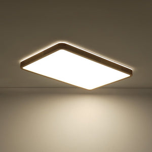 Farmhouze Light - Rustic Dimmable LED Wooden Large Rectangle Ceiling Light - Ceiling Light - 24.6 In - 