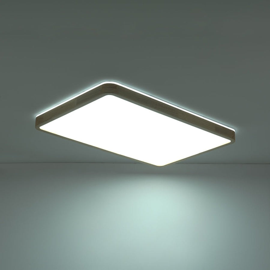 Farmhouze Light - Rustic Dimmable LED Wooden Large Rectangle Ceiling Light - Ceiling Light - 24.6 In - 
