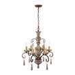 Load image into Gallery viewer, Farmhouze Light-Rustic Farmhouse Distressed Wood 6-Light Candle Chandelier-Chandelier-Dark Rustic-
