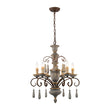 Load image into Gallery viewer, Farmhouze Light-Rustic Farmhouse Distressed Wood 6-Light Candle Chandelier-Chandelier-Dark Rustic-
