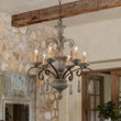 Load image into Gallery viewer, Farmhouze Light-Rustic Farmhouse Distressed Wood 6-Light Candle Chandelier-Chandelier-Dark Rustic-
