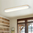Load image into Gallery viewer, Farmhouze Light - Rustic Wooden LED Long Oval Semi Flush Ceiling Light - Ceiling Light - White - 
