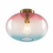 Load image into Gallery viewer, Farmhouze Light-Scandinavian 1-Light Ombre Colored Glass Round Semi Flush-Ceiling Light-13.8 in-
