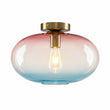 Load image into Gallery viewer, Farmhouze Light-Scandinavian 1-Light Ombre Colored Glass Round Semi Flush-Ceiling Light-13.8 in-
