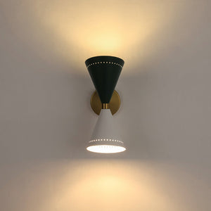 Farmhouze Light - Scandinavian 2 - Light Double Cone Vanity Wall Light - Wall Sconce - Brown Glass + Oil - Rubbed Bronze Finish - 