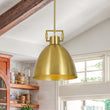 Load image into Gallery viewer, Farmhouze Light-Scandinavian Minimalist Brass Metal Dome Pendant Kitchen Light-Pendant-Brass-
