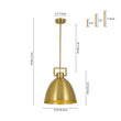 Load image into Gallery viewer, Farmhouze Light-Scandinavian Minimalist Brass Metal Dome Pendant Kitchen Light-Pendant-Brass-
