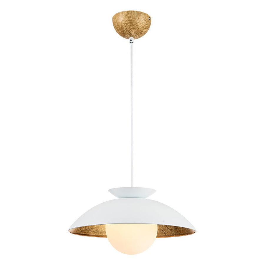 Farmhouze Light-Scandinavian Single Metal Dome Kitchen Pendant-Pendant-White-