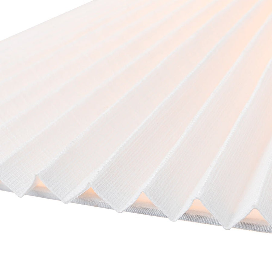 Farmhouze Light - Sculptural 1 - Light Pleated Cone White Linen Pendant Light - Chandelier - 18.1 in - 