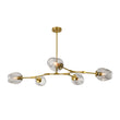Load image into Gallery viewer, Farmhouze Light-Sculptural 5-Light Gray Tinted Glass Globe Branch Island Pendant-Chandelier-Brass-
