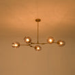 Load image into Gallery viewer, Farmhouze Light-Sculptural 5-Light Gray Tinted Glass Globe Branch Island Pendant-Chandelier-Brass-
