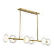 Load image into Gallery viewer, Farmhouze Light-Sculptural Brass Layered Frosted Glass Linear Island Pendant-Chandelier-Brass-
