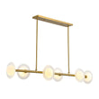 Load image into Gallery viewer, Farmhouze Light-Sculptural Brass Layered Frosted Glass Linear Island Pendant-Chandelier-Brass-
