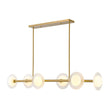 Load image into Gallery viewer, Farmhouze Light-Sculptural Brass Layered Frosted Glass Linear Island Pendant-Chandelier-Brass-
