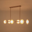 Load image into Gallery viewer, Farmhouze Light-Sculptural Brass Layered Frosted Glass Linear Island Pendant-Chandelier-Brass-
