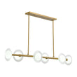 Load image into Gallery viewer, Farmhouze Light-Sculptural Brass Layered Frosted Glass Linear Island Pendant-Chandelier-Brass-
