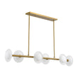 Load image into Gallery viewer, Farmhouze Light-Sculptural Brass Layered Frosted Glass Linear Island Pendant-Chandelier-Brass-
