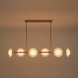 Load image into Gallery viewer, Farmhouze Light-Sculptural Brass Layered Frosted Glass Linear Island Pendant-Chandelier-Brass-
