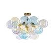 Load image into Gallery viewer, Farmhouze Light - Sculptural Cluster Color Tinted Glass Globe Bubble Semi Flush - Chandelier - 24.8 in - 
