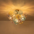 Load image into Gallery viewer, Farmhouze Light - Sculptural Cluster Color Tinted Glass Globe Bubble Semi Flush - Chandelier - 24.8 in - 
