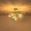 Load image into Gallery viewer, Farmhouze Light - Sculptural Cluster Color Tinted Glass Globe Bubble Semi Flush - Chandelier - 24.8 in - 

